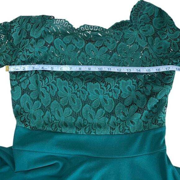 Miss May Emerald Lace Top Fit and Flare Stretch Dress Size XL Retro Comfort - Picture 7 of 9